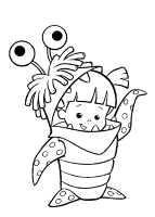 A coloring page of monsters inc